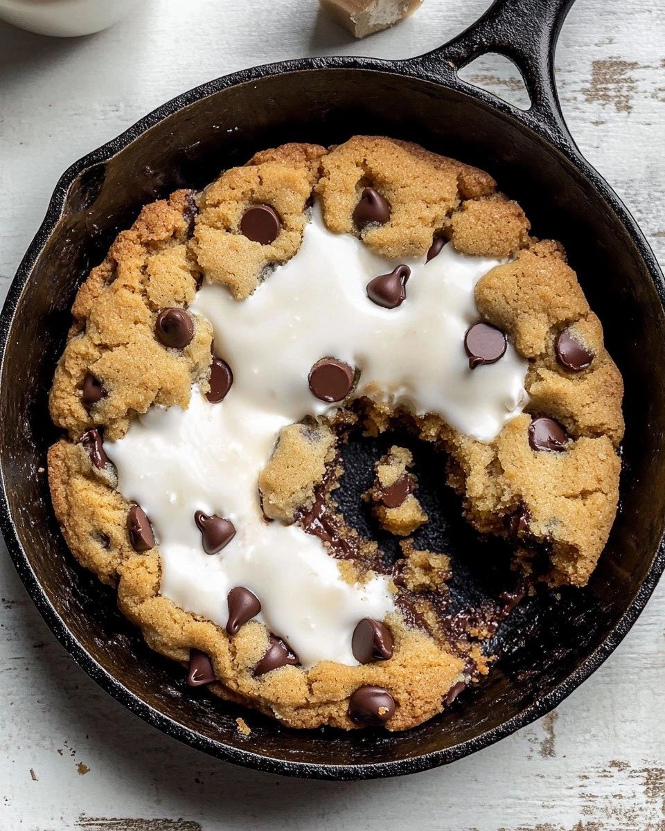 Chewy Gooey Chocolate Chip Skillet Cookie