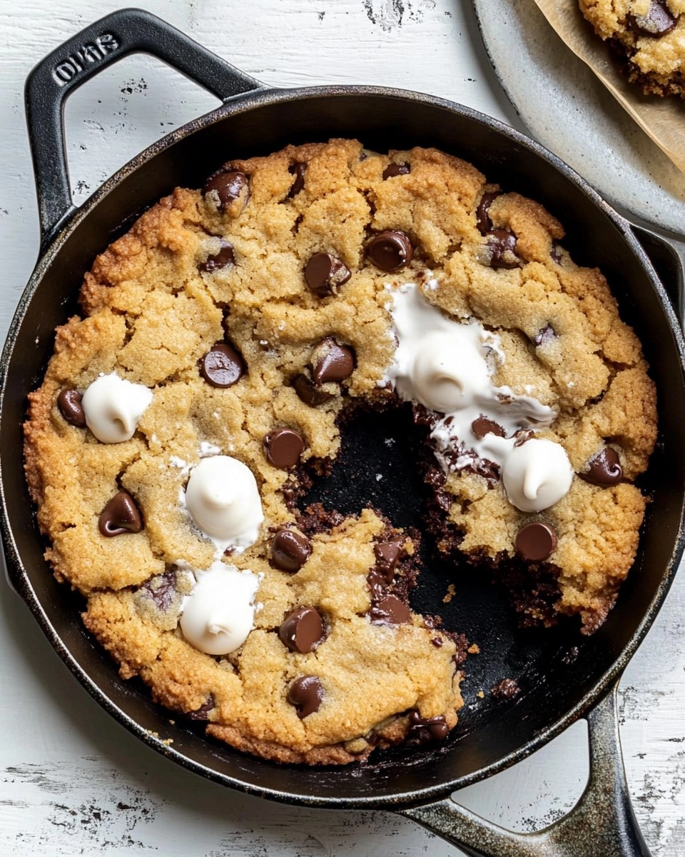 Chewy Gooey Chocolate Chip Skillet Cookie