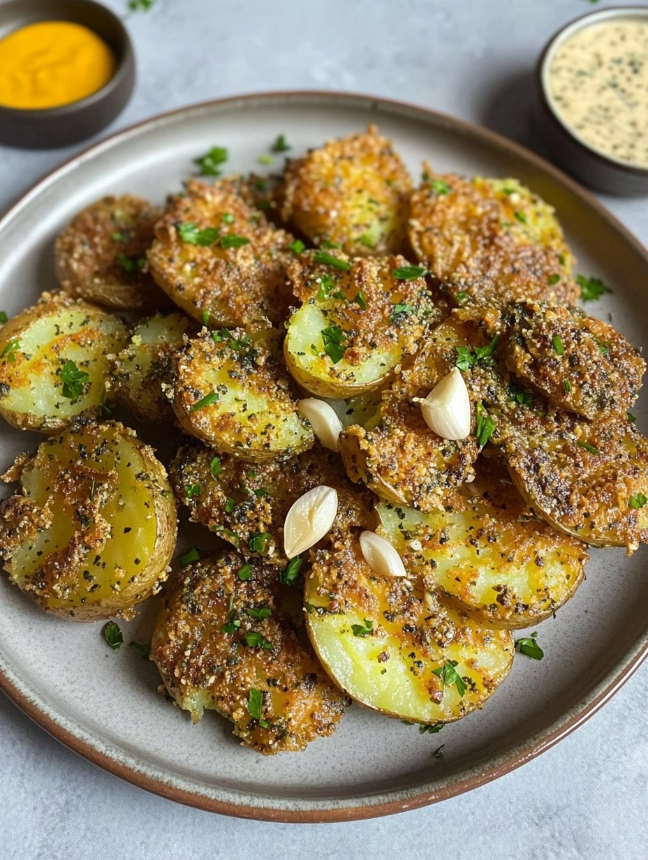 Crispy Smashed Potatoes with Garlic & Za'atar 116 Crispy Smashed Potatoes with Garlic & Za'atar
