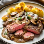 Pink-Roasted-Steak-with-Mushroom-Sauce-Recipe