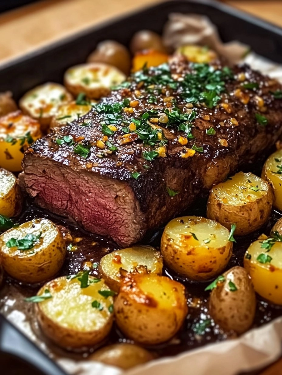 Roast Sirloin with Potato Bake