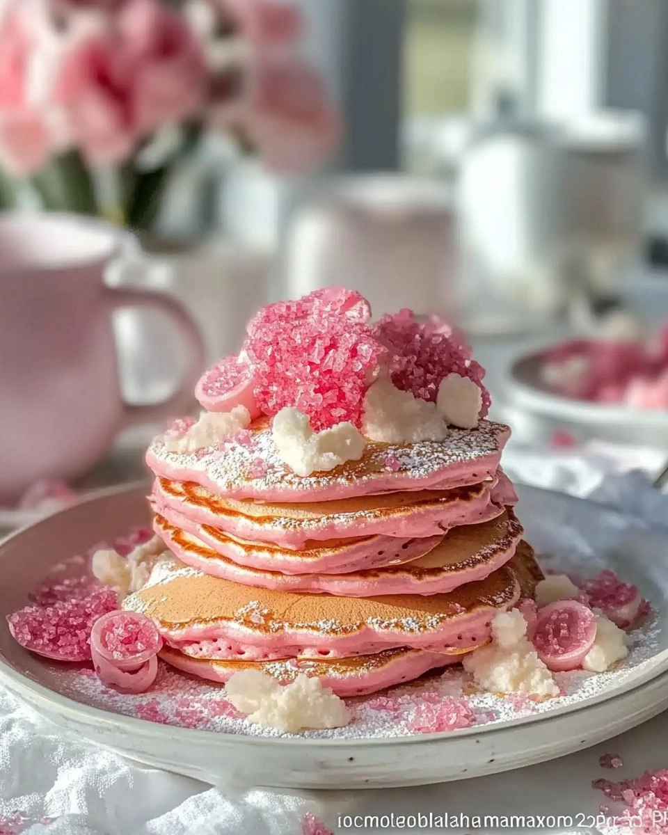 Romantic Brunch Ideas Pink Pancakes