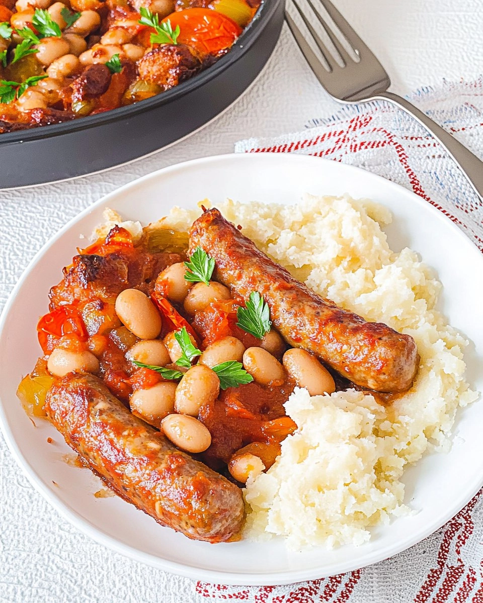 Sausage, Butter Bean & Tomato Tray Bake