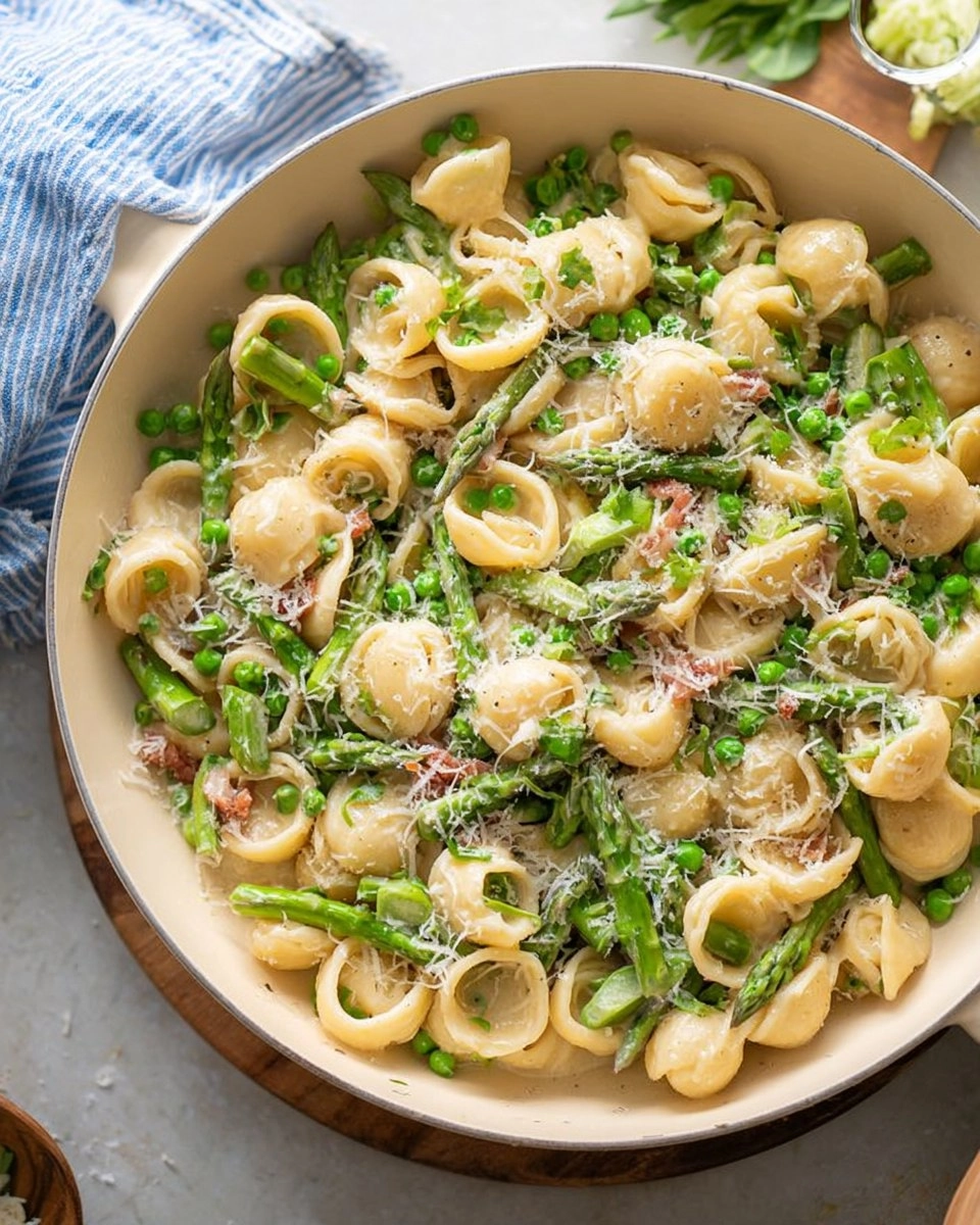 Creamy Lemon Asparagus Pasta with Peas & Parmesan