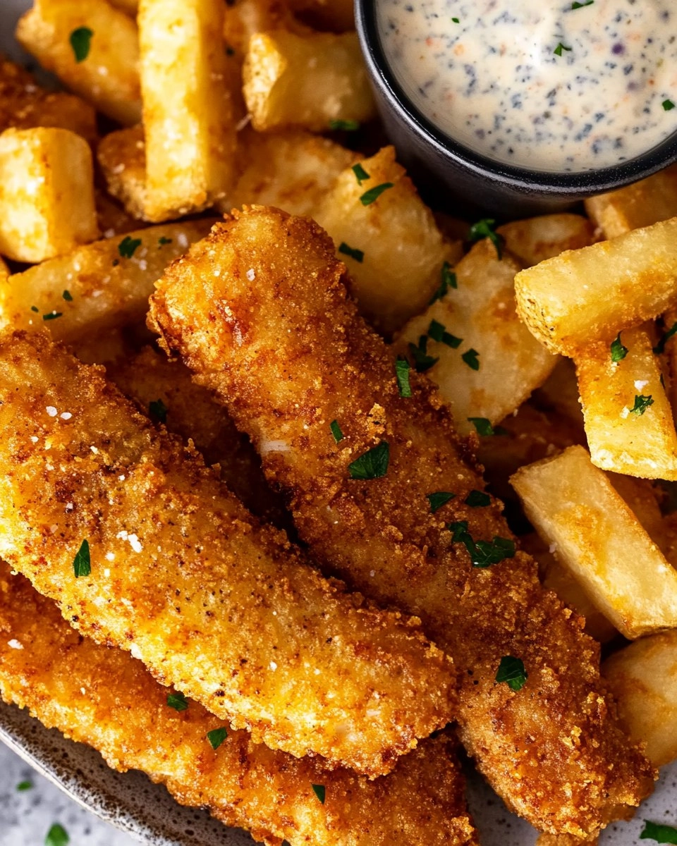 Crispy Baked Fish & Chips with Tartar Sauce 155 Crispy Baked Fish & Chips with Tartar Sauce