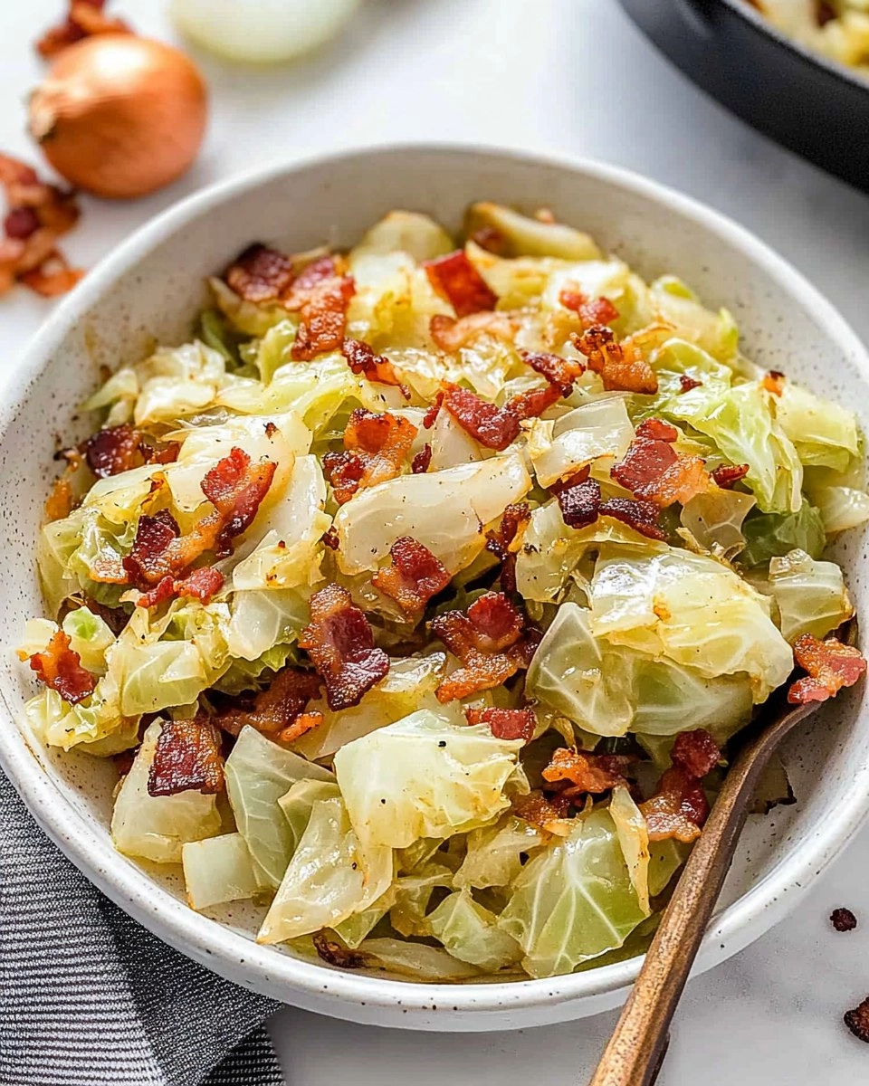 Crispy Pan-Fried Cabbage with Bacon & Onions