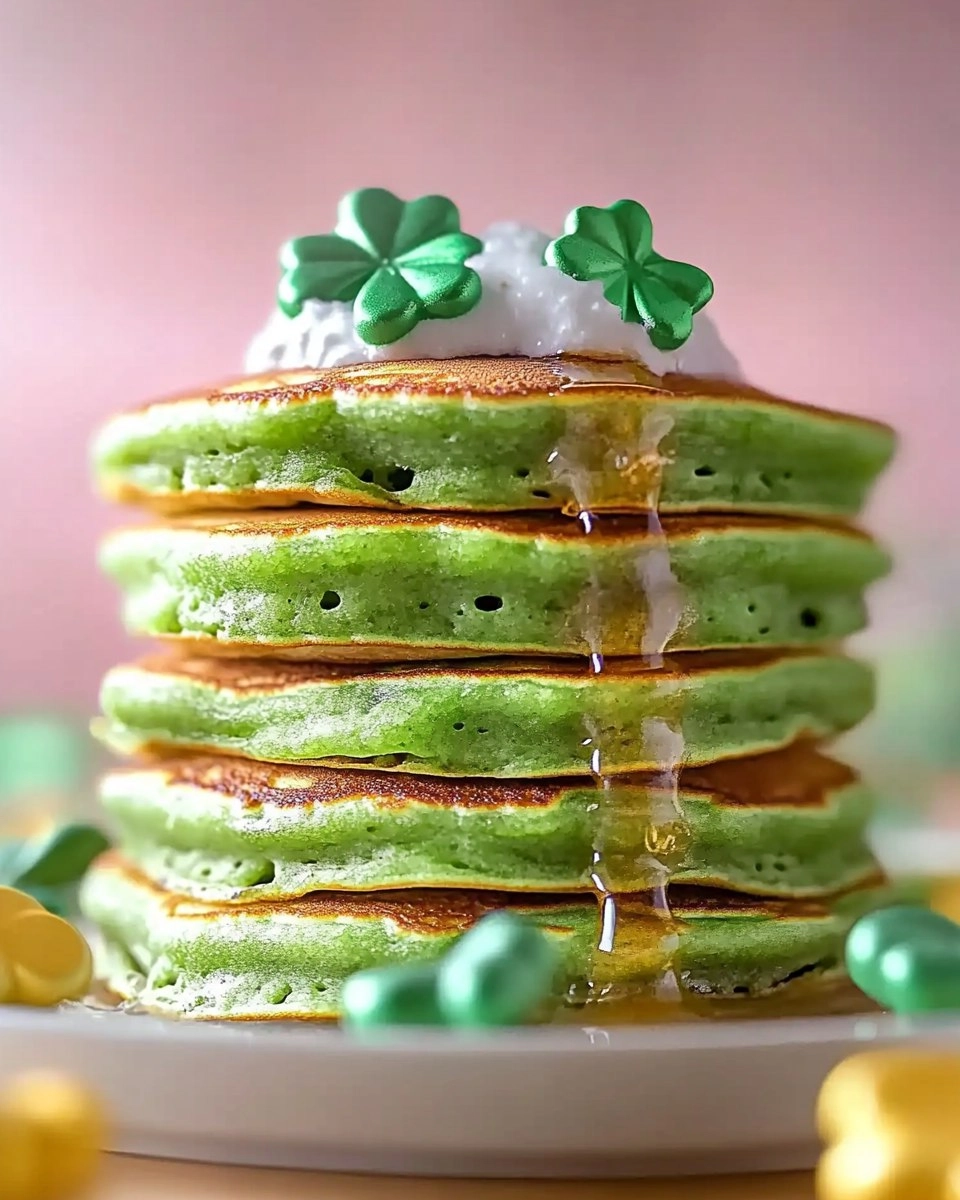 Fluffy St. Patricks Day Green Buttermilk Pancakes