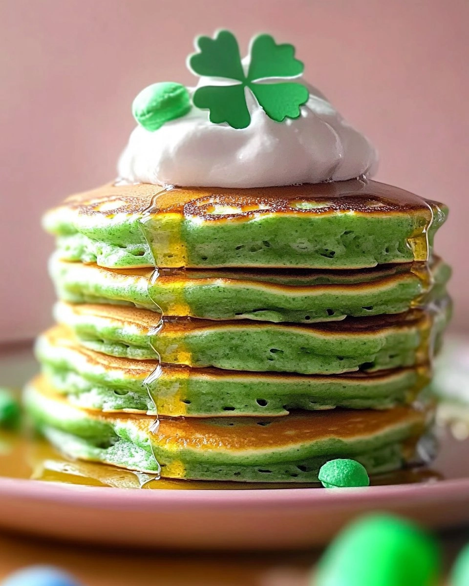 Fluffy St. Patricks Day Green Buttermilk Pancakes