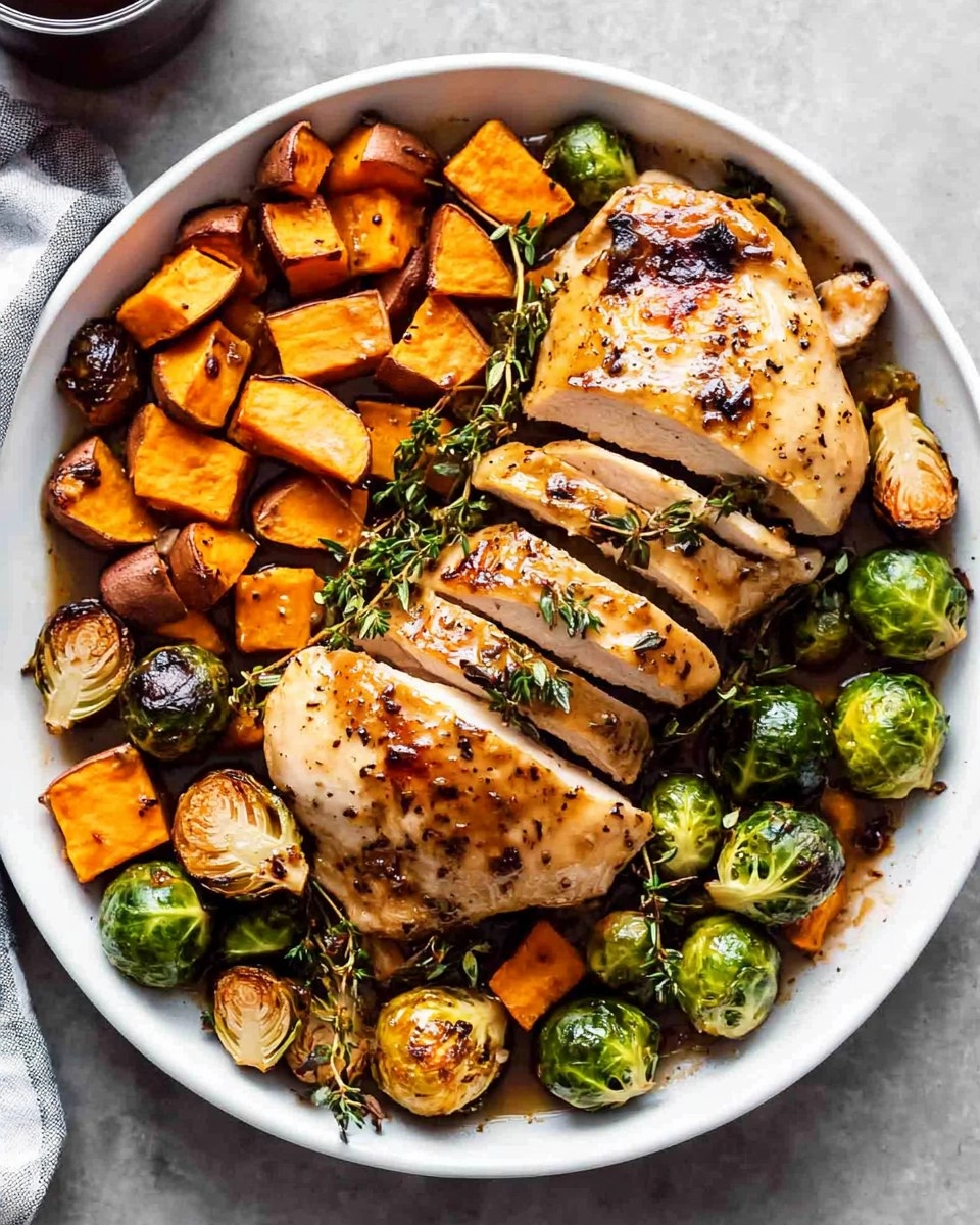 Sheet-Pan Maple Dijon Chicken with Brussels Sprouts & Sweet Potatoes 100 Sheet-Pan Maple Dijon Chicken with Brussels Sprouts & Sweet Potatoes