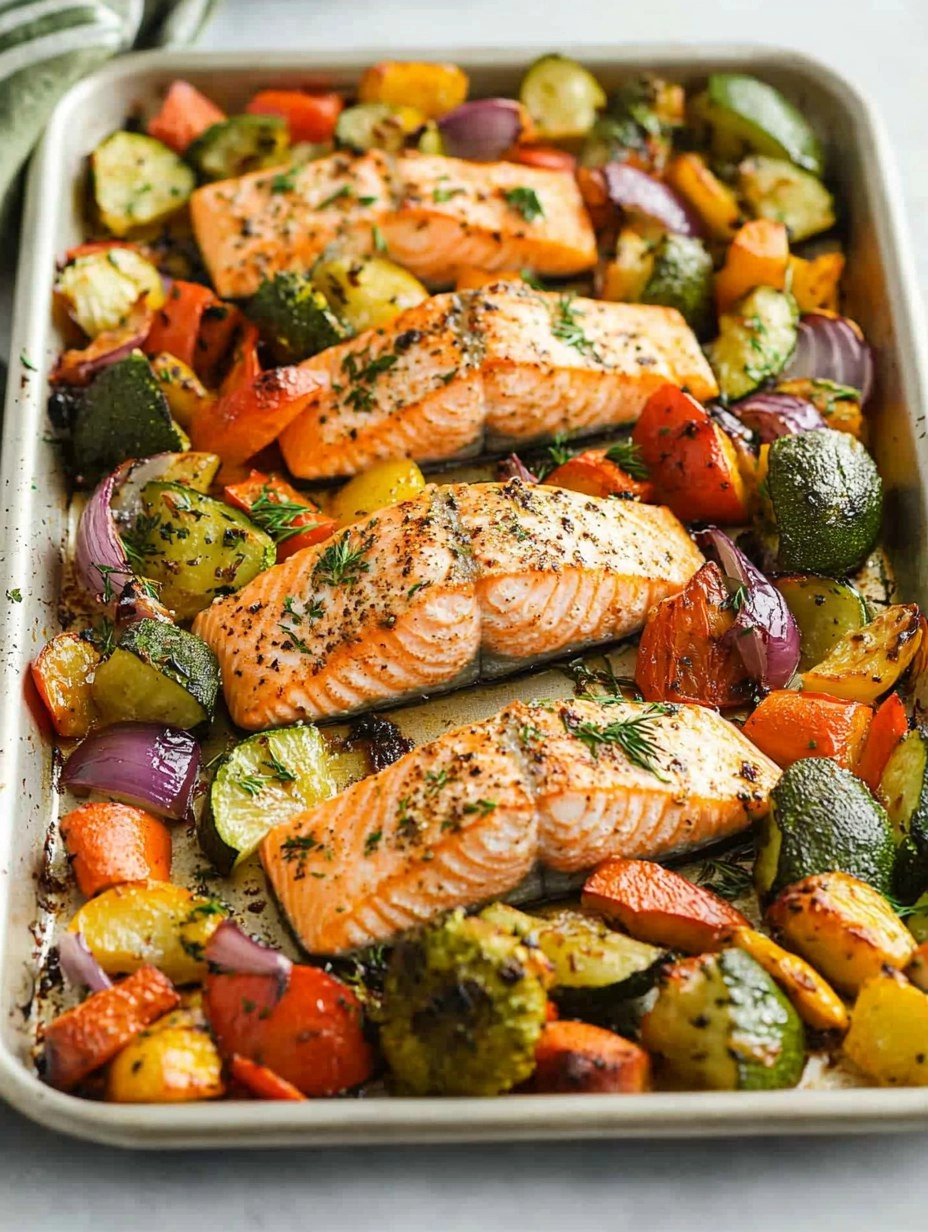 Sheet Pan Salmon | Baked Salmon with Roasted Vegetables