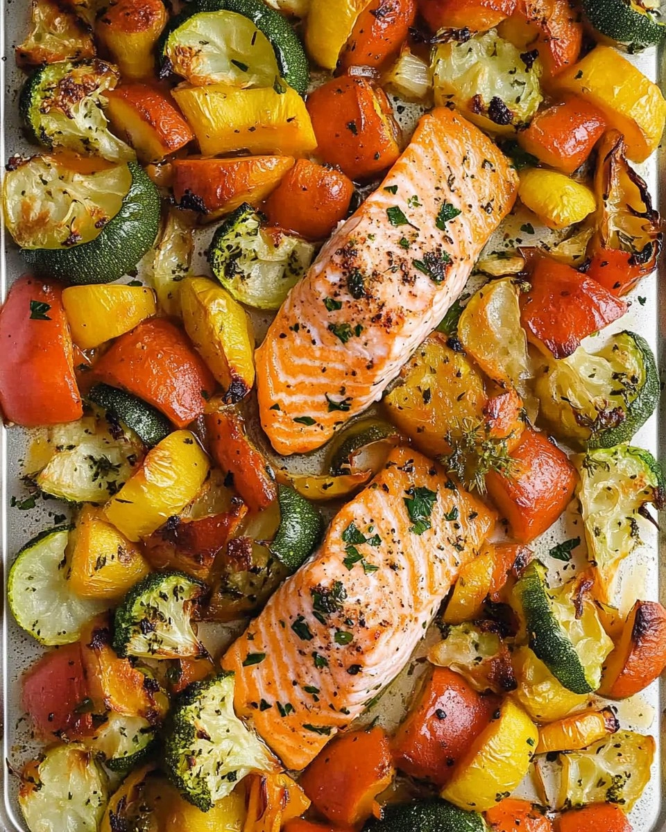 Sheet Pan Salmon | Baked Salmon with Roasted Vegetables