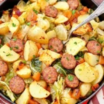 Sheet-Pan Sausage, Cabbage & Potatoes (Easy Weeknight Dinner) 73 Sheet-Pan-Sausage-Cabbage-Potatoes-Easy-Weeknight-Dinner-Recipe