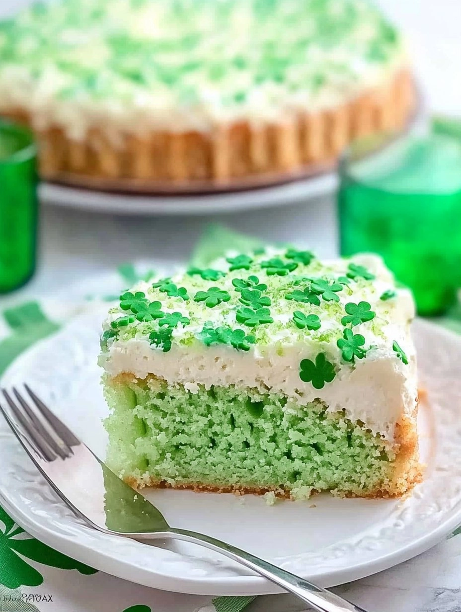 St. Patricks Day Lime Poke Cake
