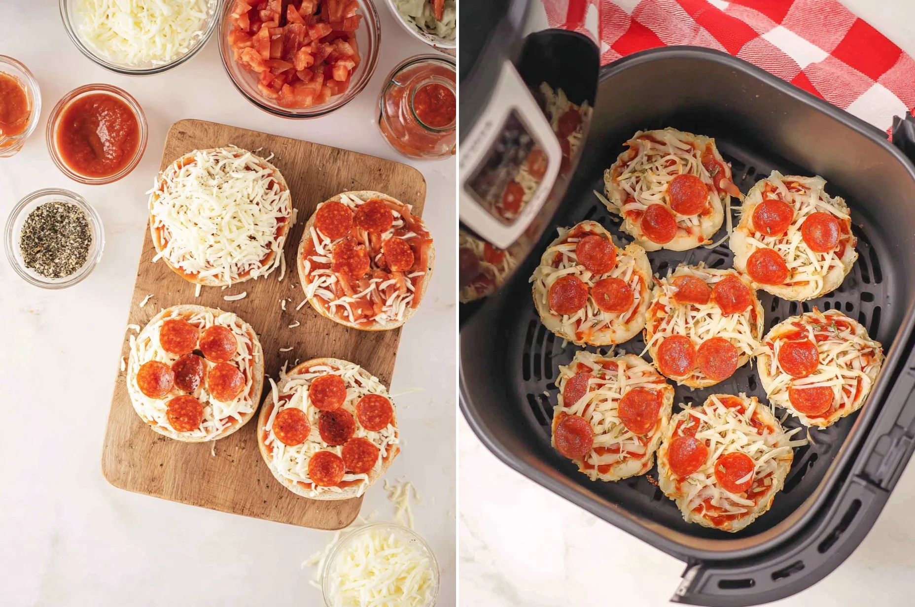 Air Fryer Bagel Pizza