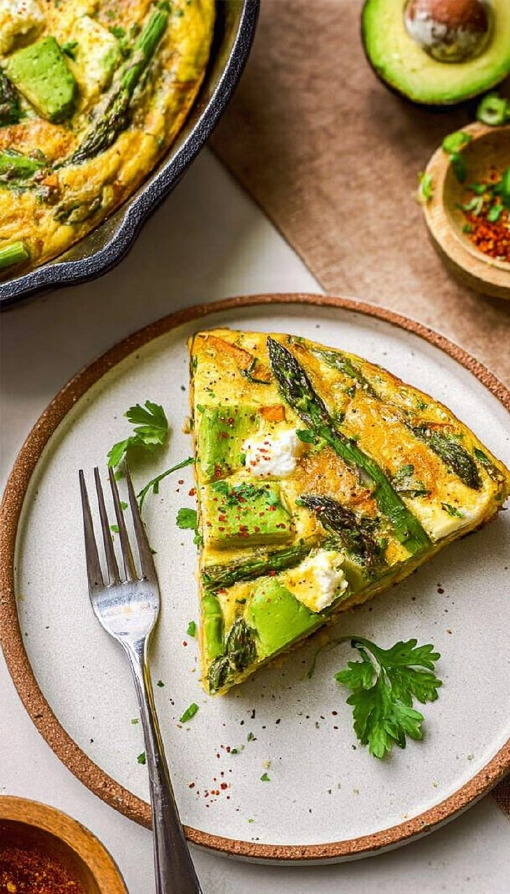 Asparagus Frittata with Goat Cheese & Sweet Potatoes 105 Asparagus Frittata with Goat Cheese & Sweet Potatoes