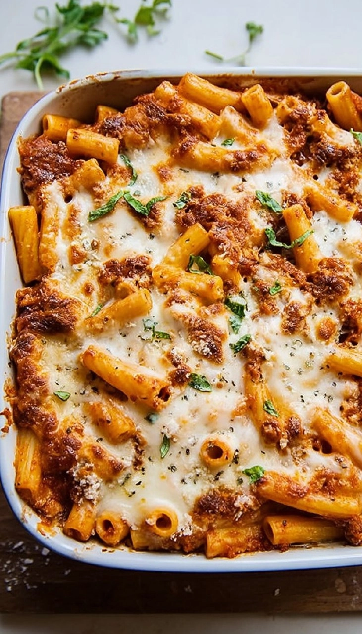 Cheesy Baked Ziti | Easy Weeknight Pasta Bake with Ricotta & Mozzarella