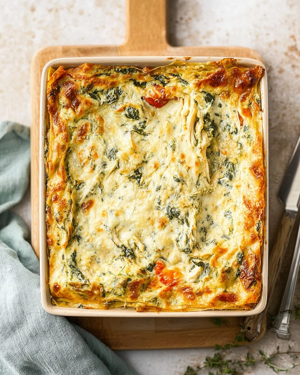 Chicken and Spinach Lasagna (With Rotisserie Chicken)