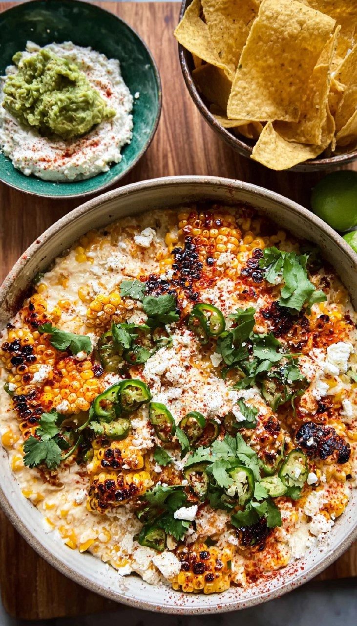 Cinco de Mayo Street Corn Dip & Guacamole Board
