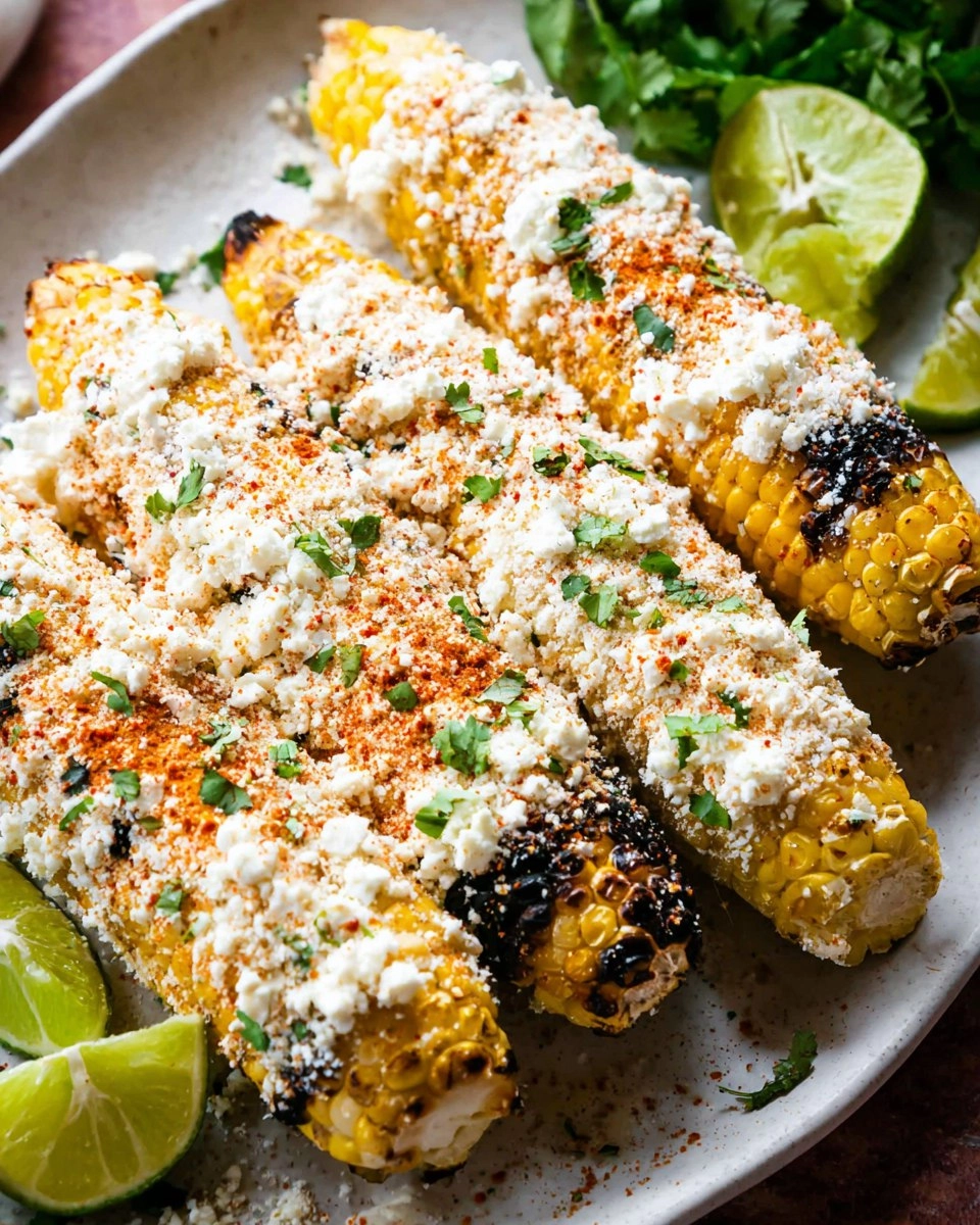 Elote | Grilled Mexican Street Corn with Cotija Cheese & Chili Lime
