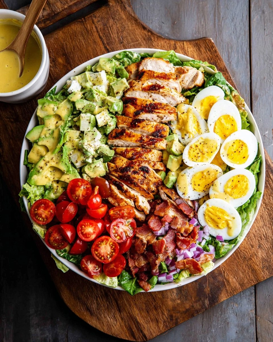 Healthy Grilled Chicken Cobb Salad with Honey Dijon Dressing