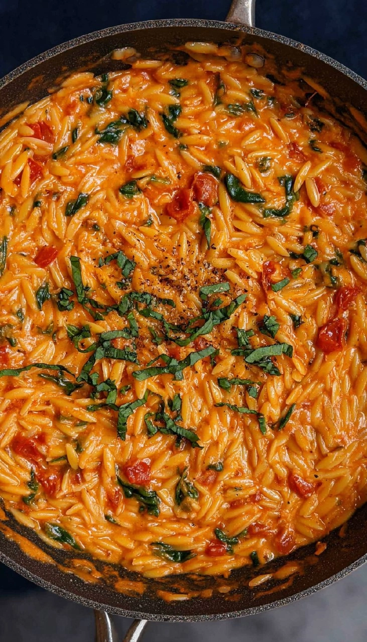 One Pot Creamy Tomato Orzo