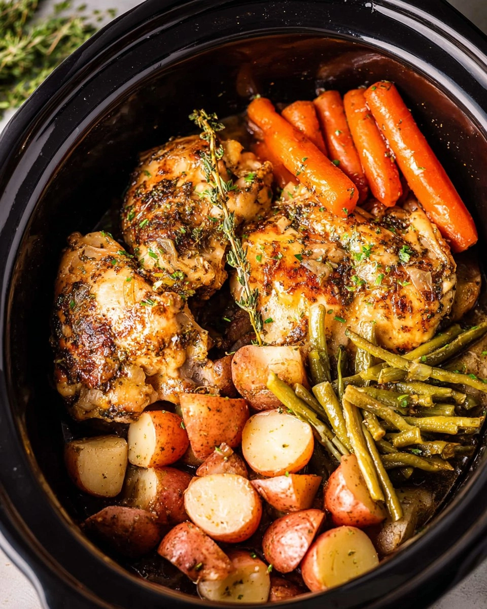 Slow Cooker Garlic Butter Chicken and Vegetables
