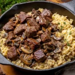 Steak Bites with Creamy Mushroom Orzo 156 Steak-Bites-with-Creamy-Mushroom-Orzo-Recipe