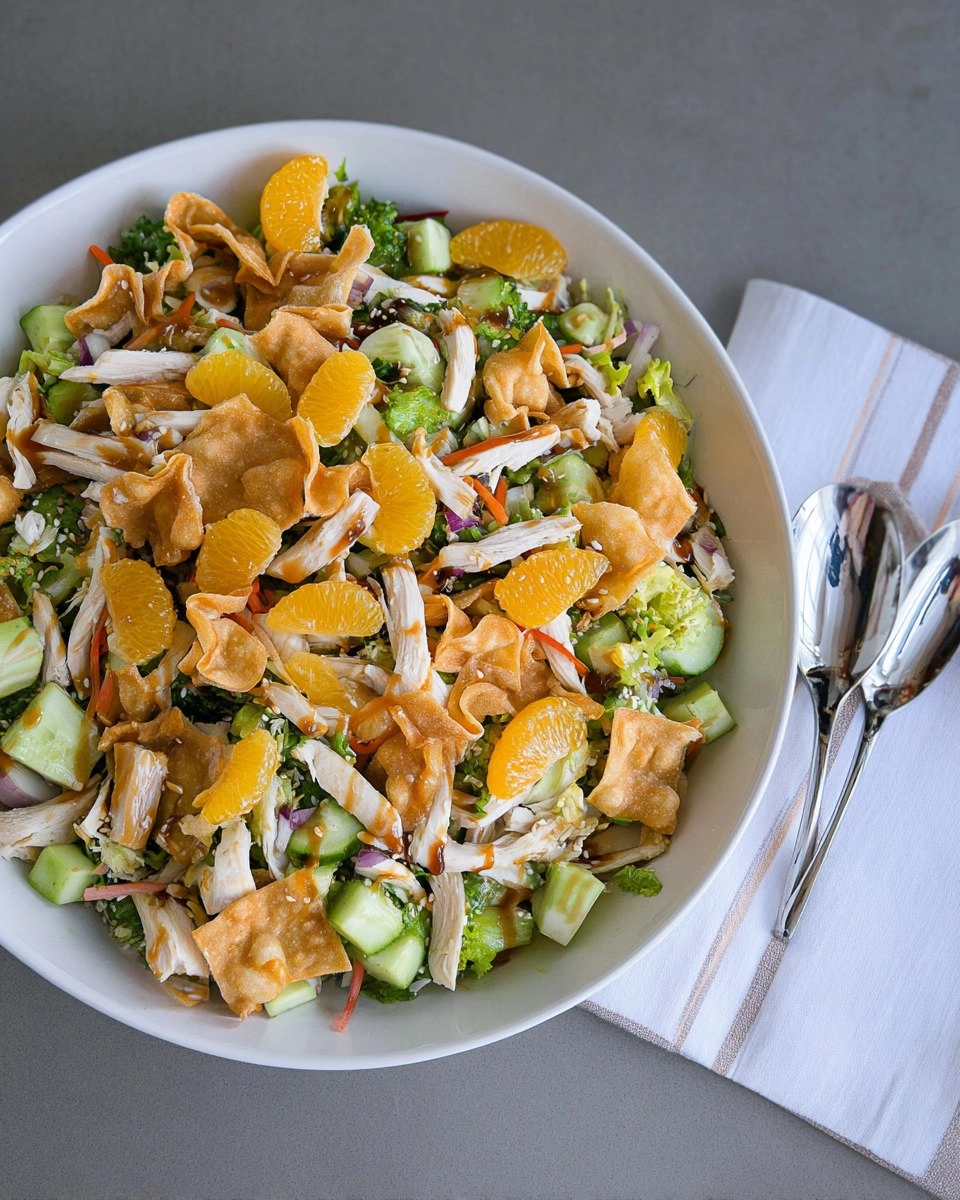 Asian Wonton Chicken Salad