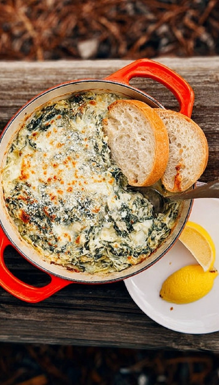 Campfire Spinach Artichoke Dip