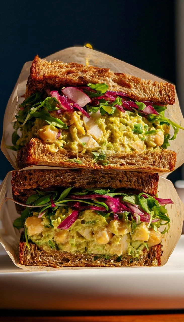 Caramelized Lemon Chickpea Salad Sandwich