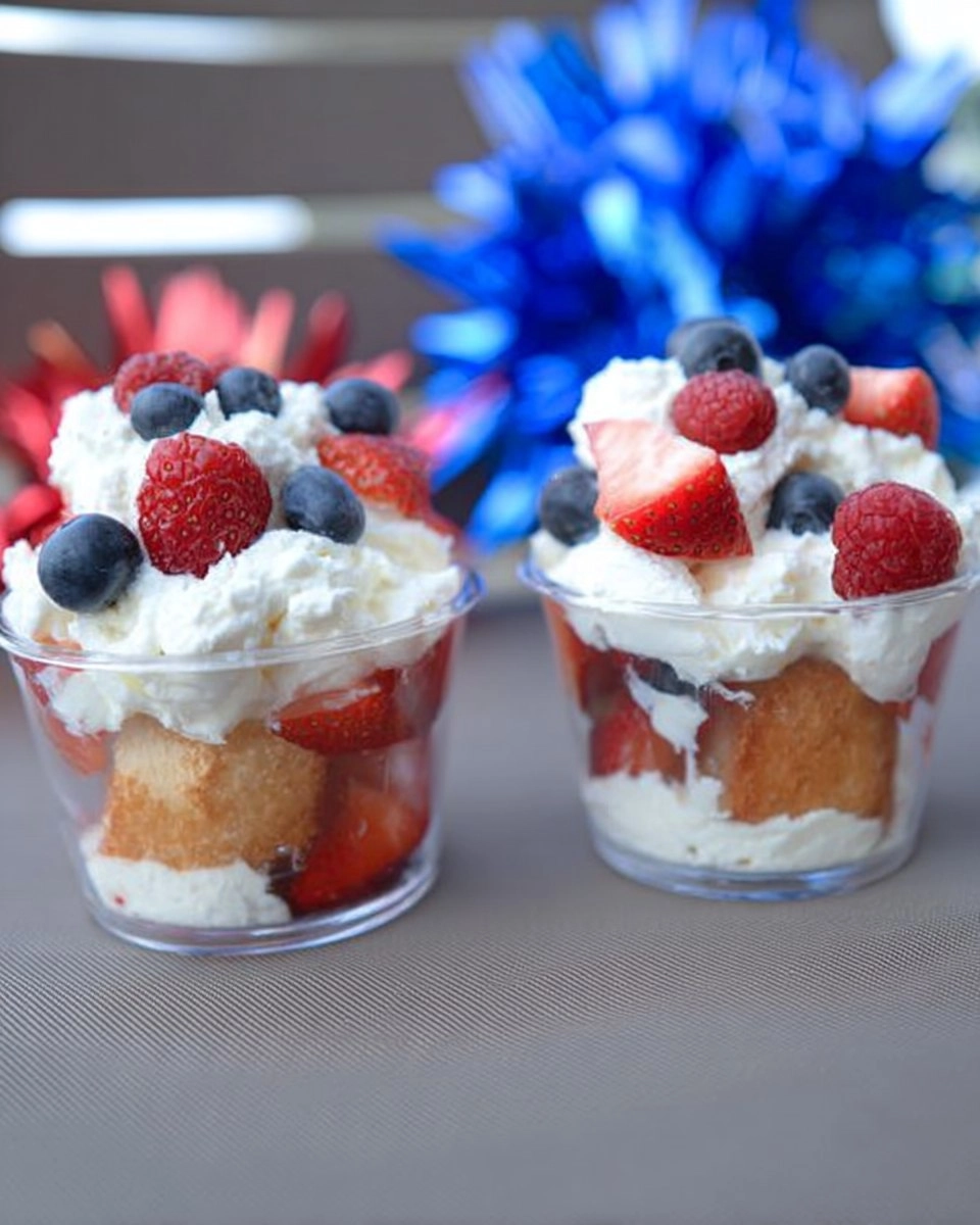 Fourth of July Mini Shortcake Cups