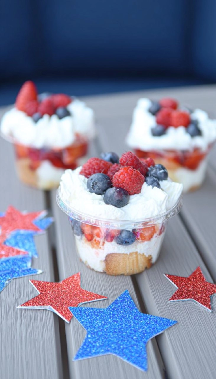 Fourth of July Mini Shortcake Cups
