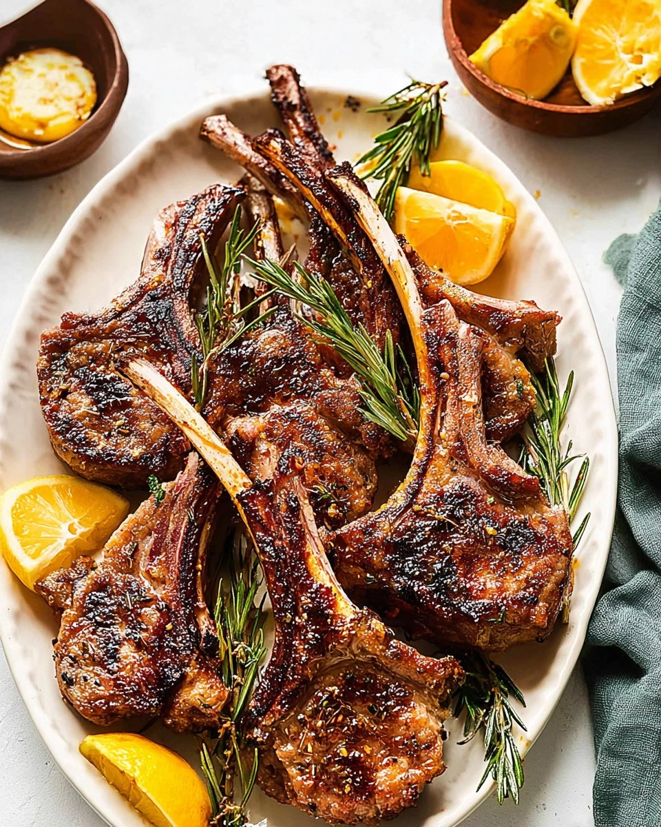 Garlic Rosemary Lamb Chops with Lemon Butter