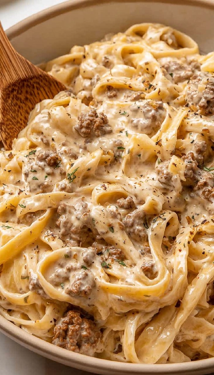 Ground Beef Alfredo