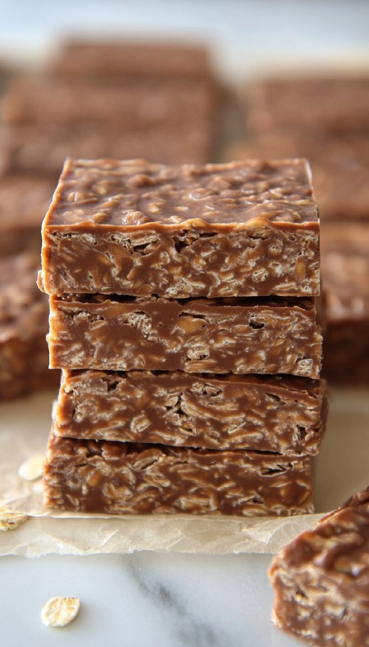 No Bake Chocolate Peanut Butter Oat Bars