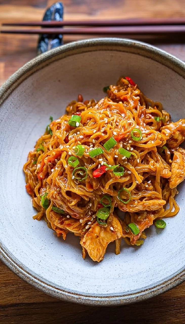 Peanut Chilli Noodles with Chicken