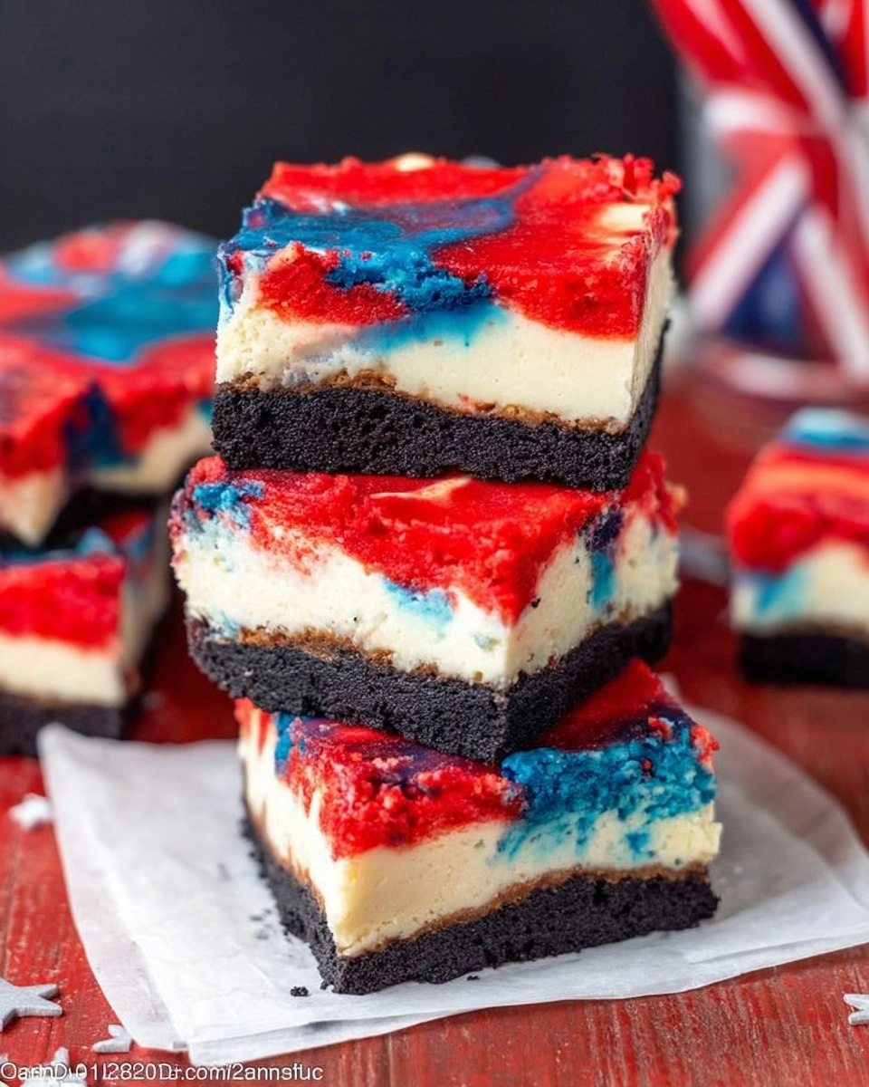 Red White and Blue Cheesecake Bars