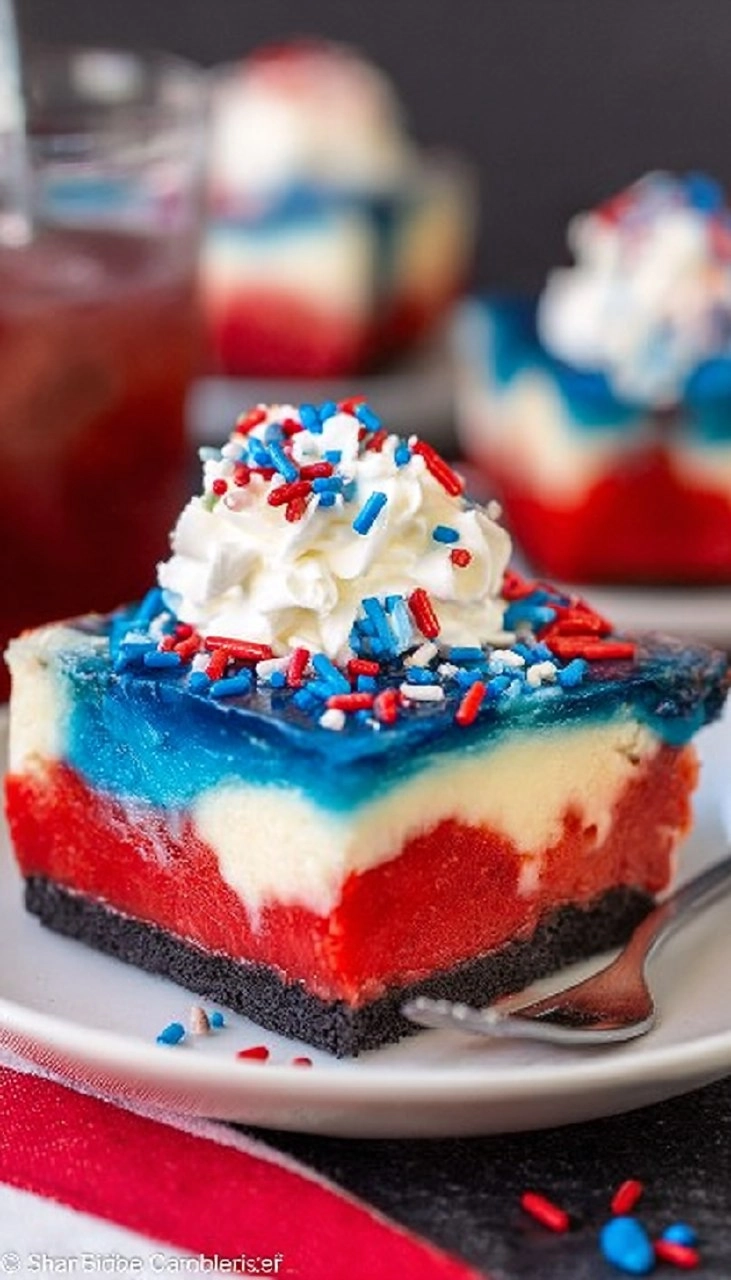 Red White and Blue Cheesecake Bars