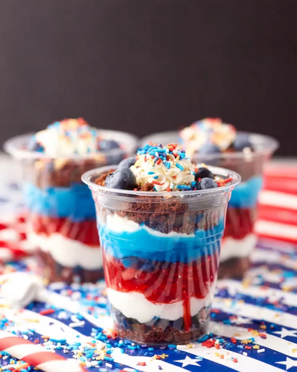 Red White and Blue Dirt Cups