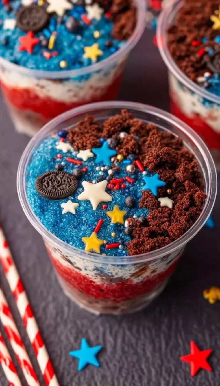 Red White and Blue Dirt Cups