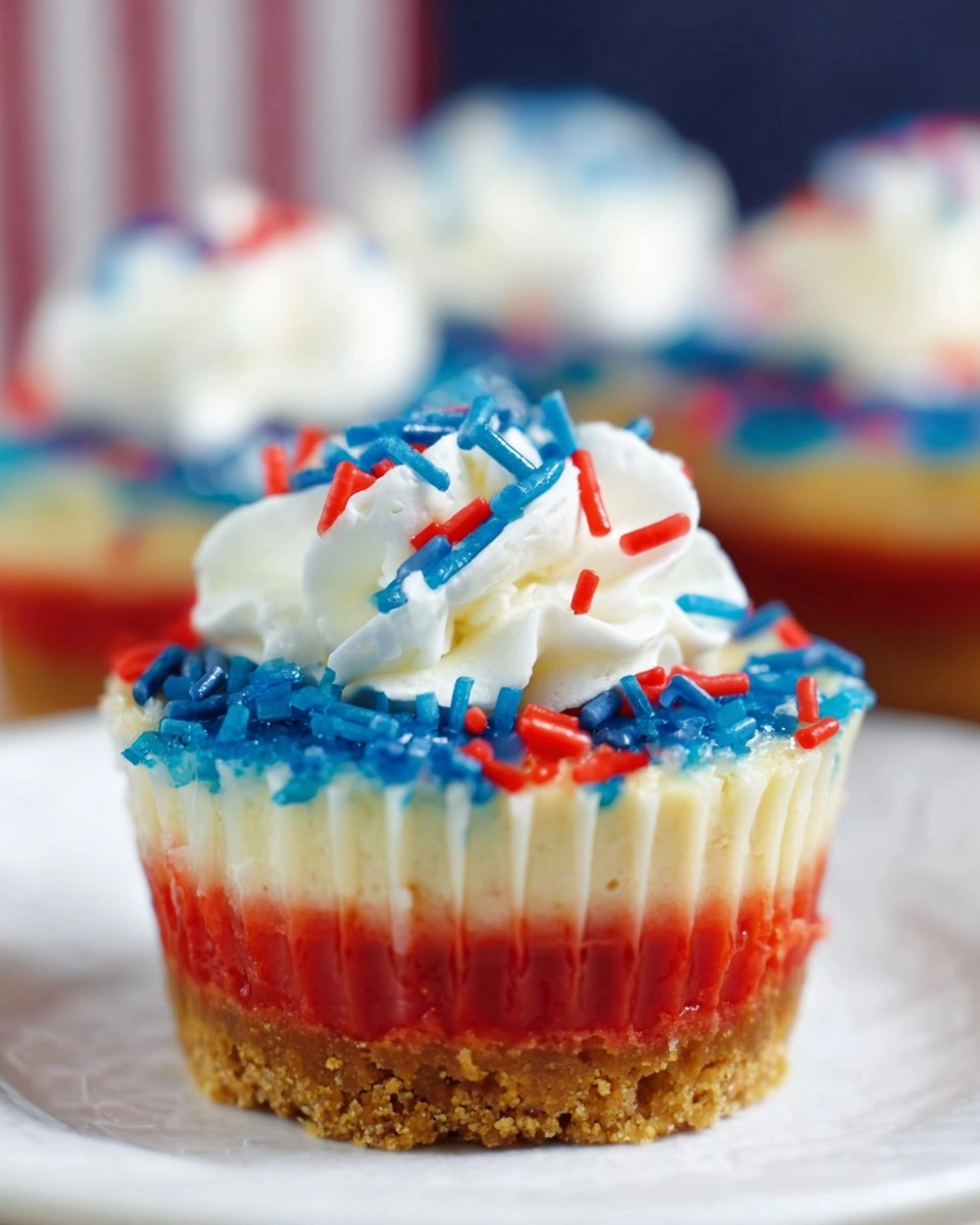 Red, White and Blue Mini Cheesecakes