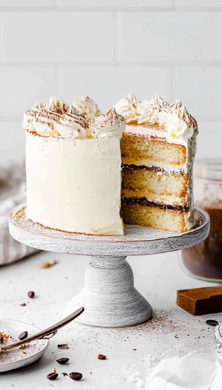 Tiramisu Cake (Light & Fluffy)