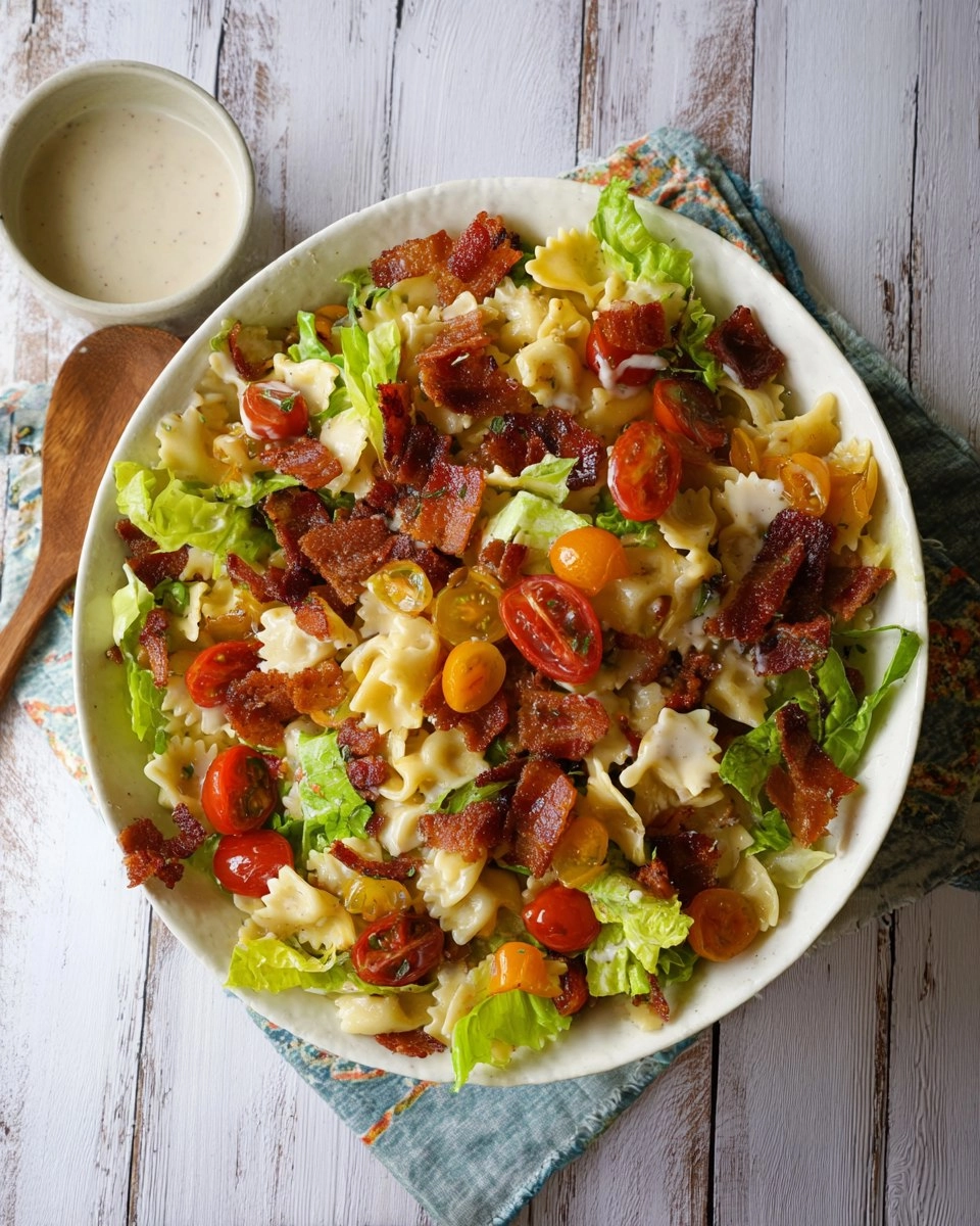 BLT Pasta Salad with Buttermilk Ranch Dressing 89 BLT Pasta Salad with Buttermilk Ranch Dressing