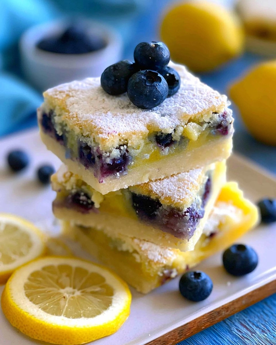 Blueberry Lemon Bars | Sweet-Tart Picnic Dessert Squares