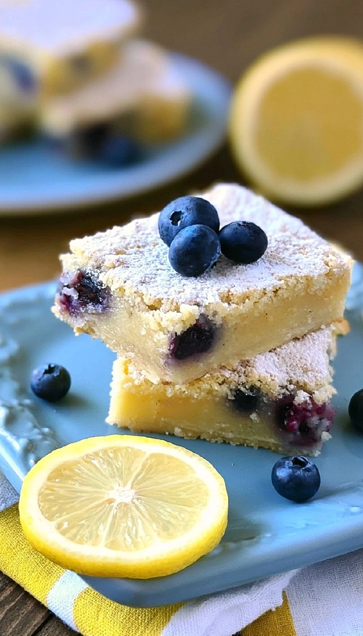 Blueberry Lemon Bars | Sweet-Tart Picnic Dessert Squares