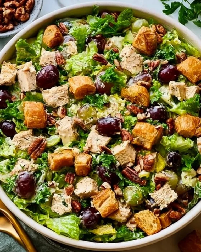 Chicken-Salad-with-Grapes-Pecans-and-Croissant-Croutons-Recipe