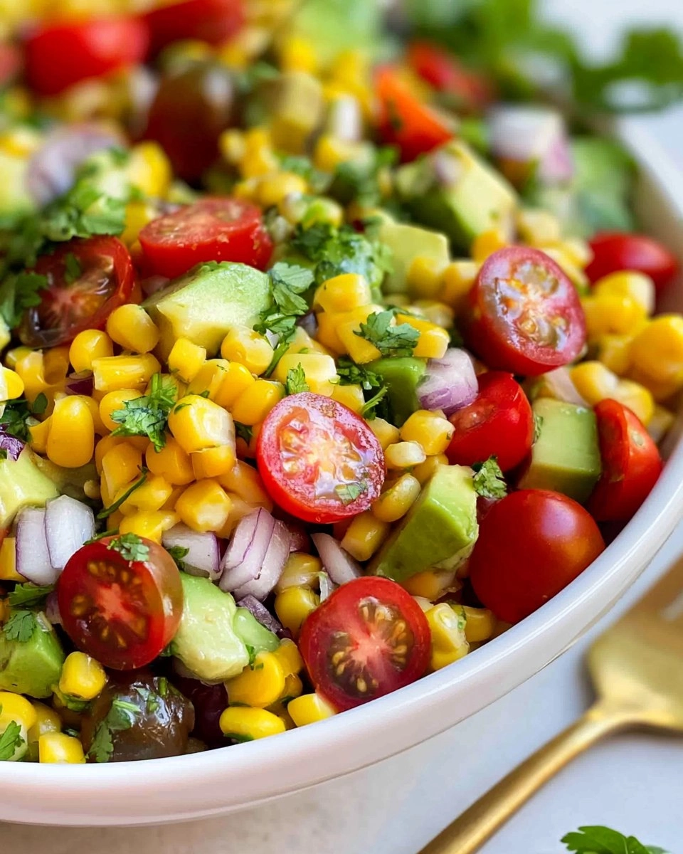 Corn Tomato Avocado Salad (with Cilantro Lime Vinaigrette)