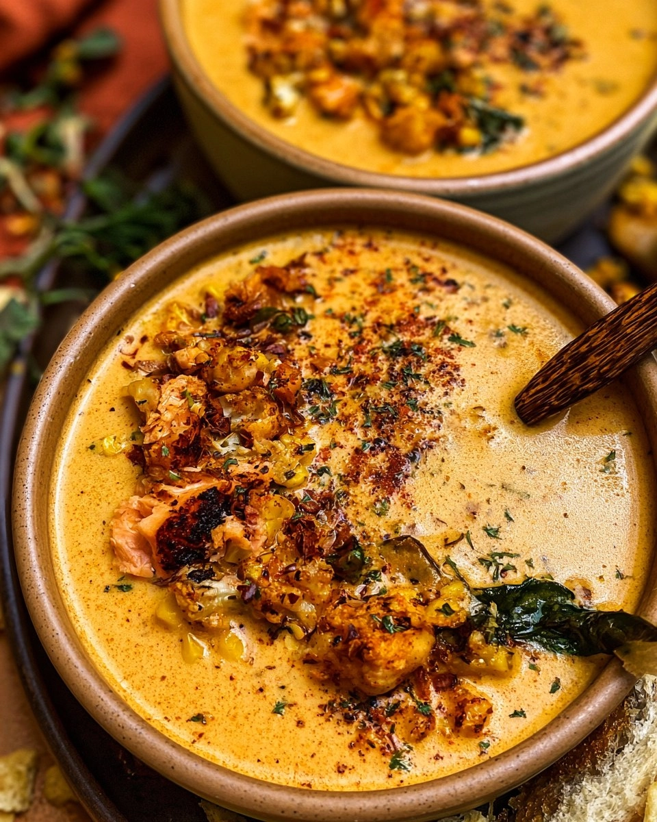 Creamy Blackened Salmon Chowder