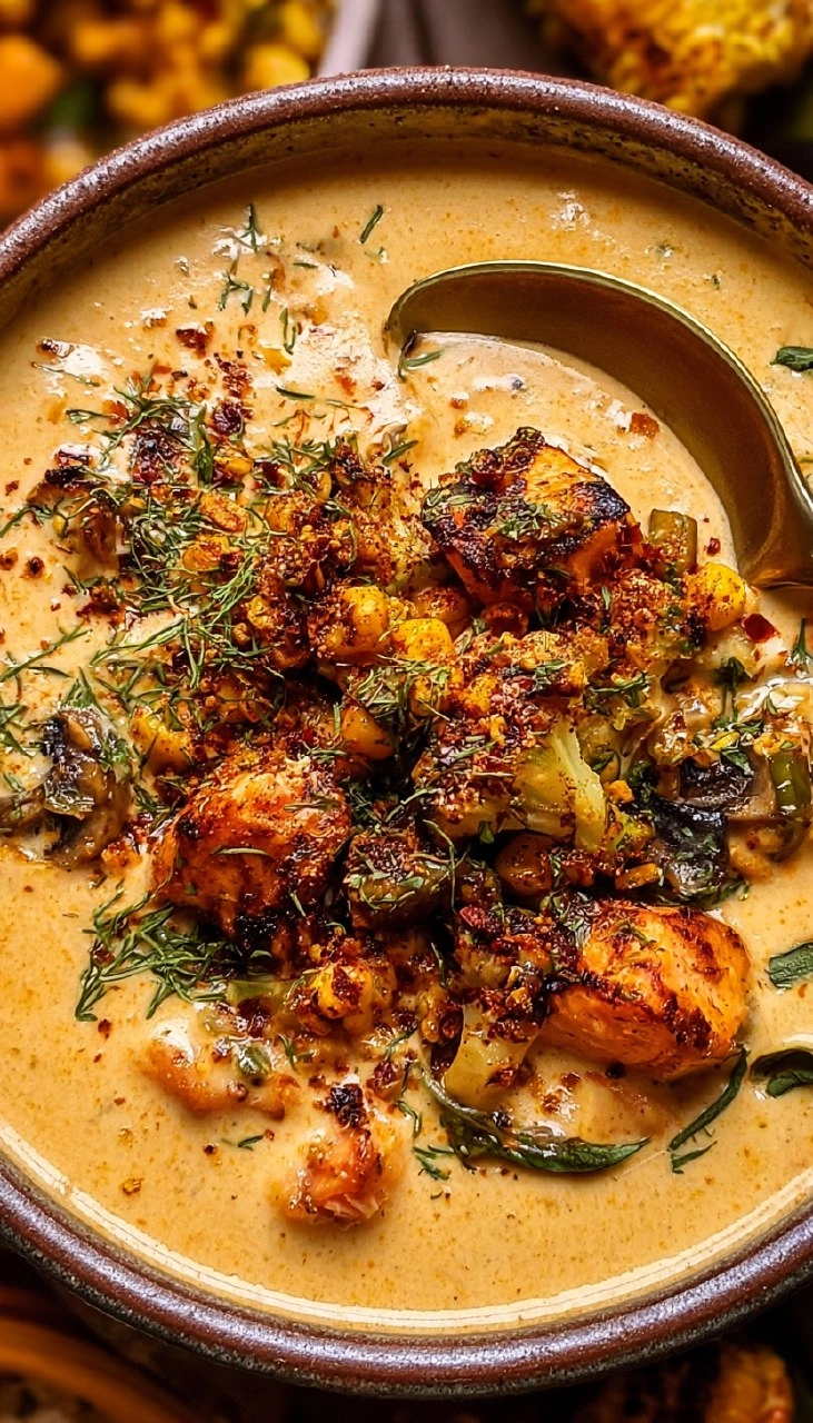 Creamy Blackened Salmon Chowder