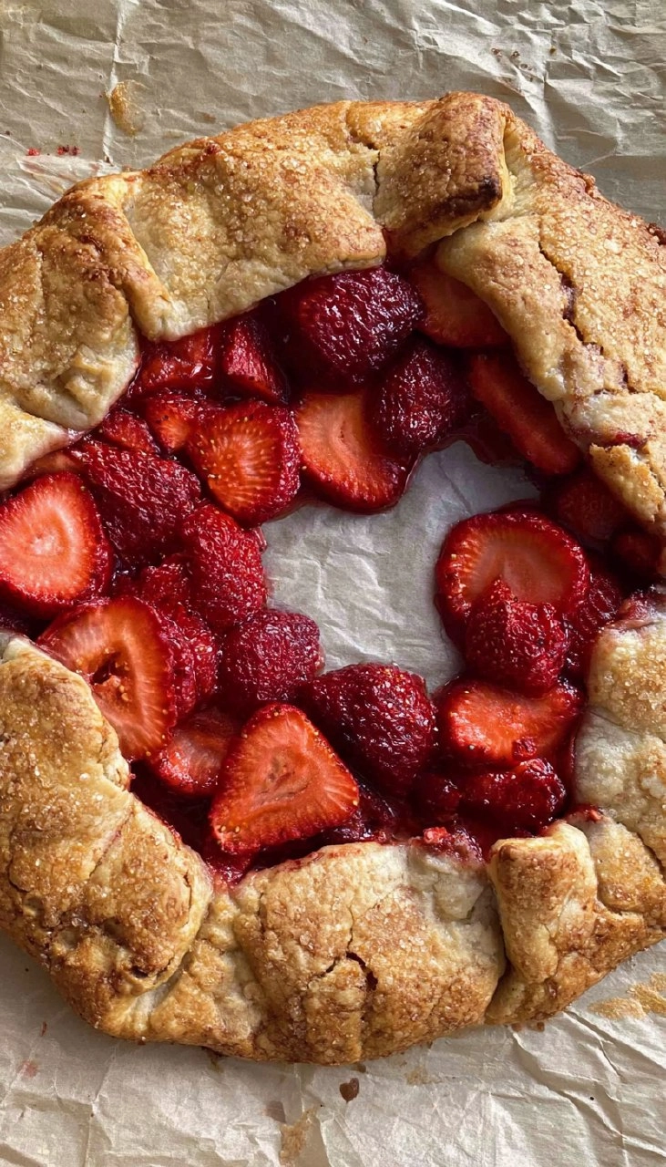 Easy Strawberry Galette (no pie pan needed) 105 Easy Strawberry Galette (no pie pan needed)